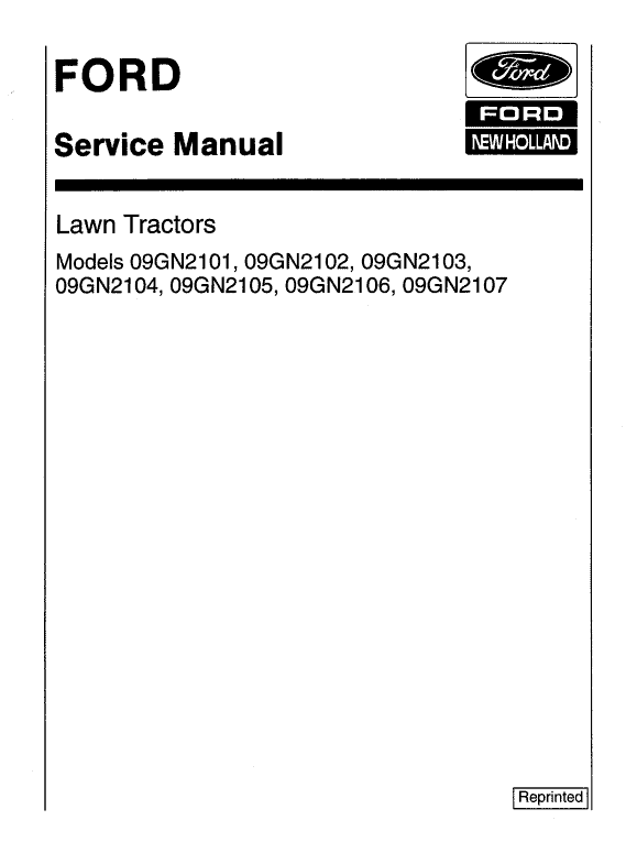 Ford LT8, LT11 Mower Tractor Service Manual Workshop Guide