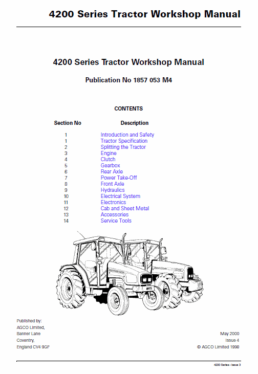 Massey Ferguson 4255, 4260, 4270 Tractor Service Manual Workshop Guide