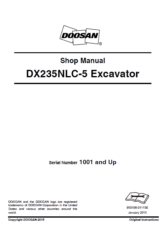 Doosan DX235NLC-5 Excavator Service Manual Workshop Guide
