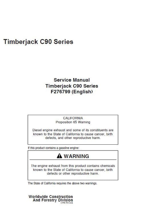 Timberjack C90 Series Delimber Service Repair Manual Workshop Guide