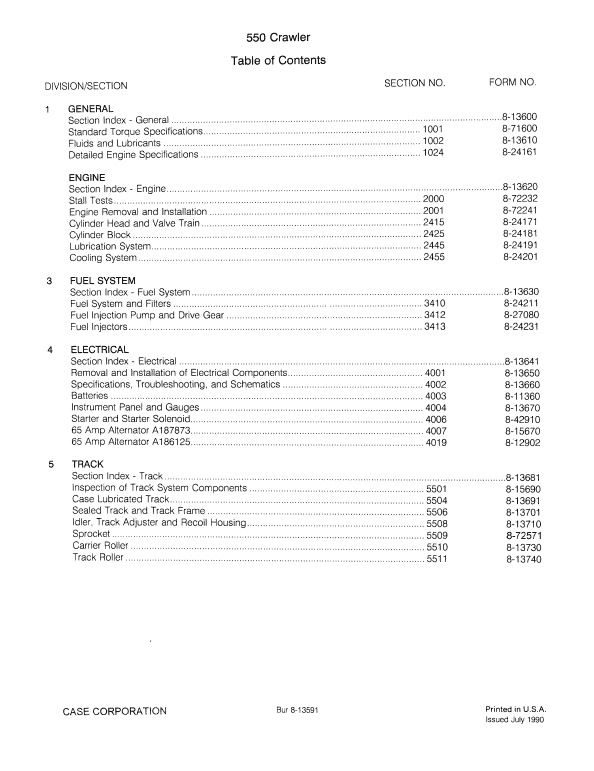 Case 550 Crawler Dozer Service Manual Workshop Guide