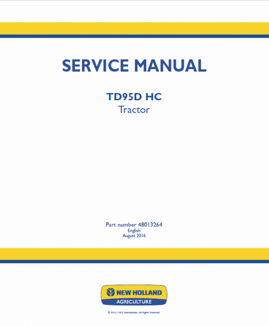New Holland TD95D HC Tractor Service Manual Workshop Guide