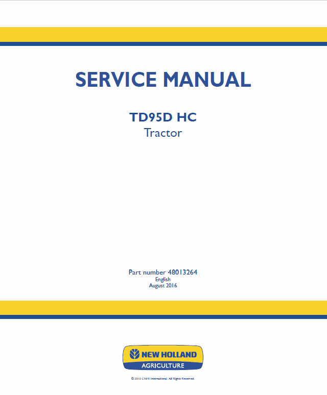 New Holland TD95D HC Tractor Service Manual Workshop Guide
