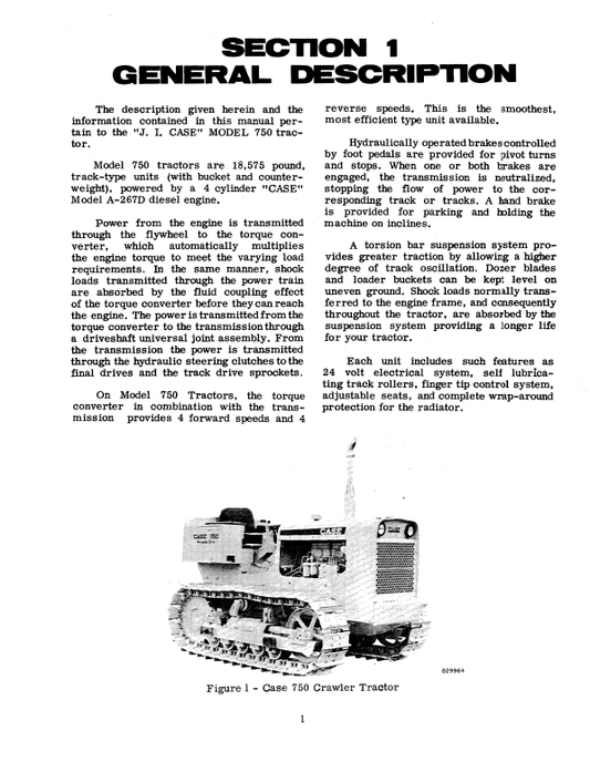 Case 750 Crawler Dozer Service Manual Workshop Guide