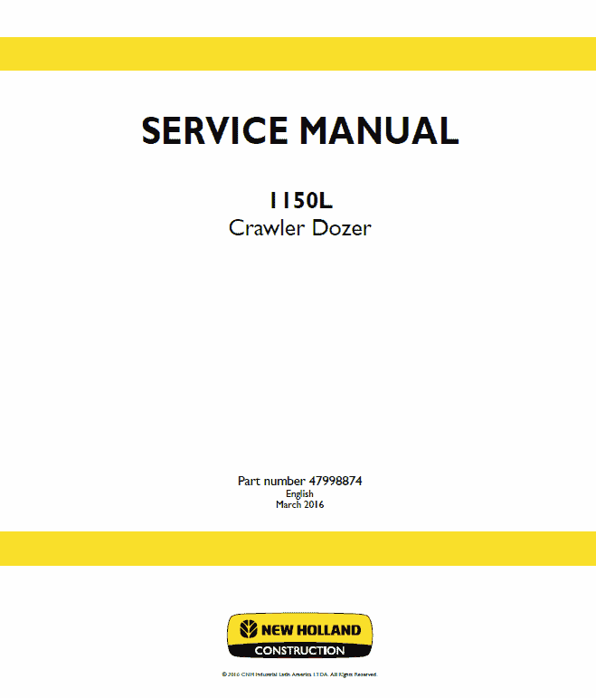 New Holland 1150L Crawler Dozer Service Manual Workshop Guide