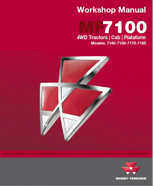 Massey Ferguson 7140, 7150, 7170, 7180 Tractor Service Manual Workshop Guide