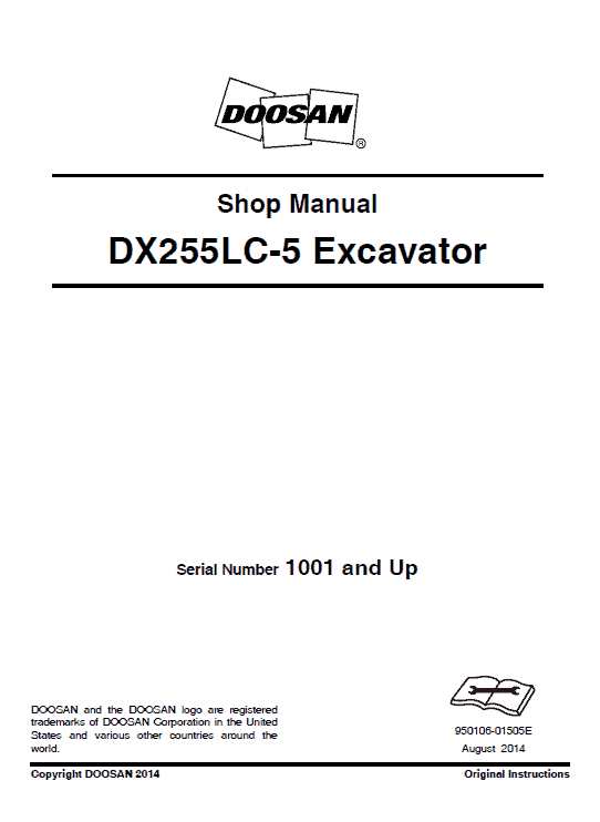 Doosan DX255LC-5 Excavator Service Manual Workshop Guide