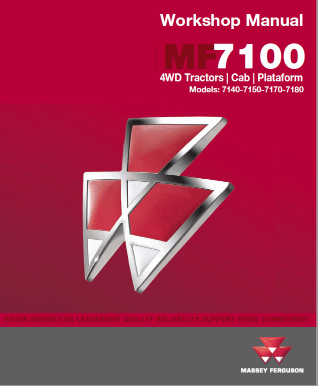 Massey Ferguson 7140, 7150, 7170, 7180 Tractor Service Manual Workshop Guide
