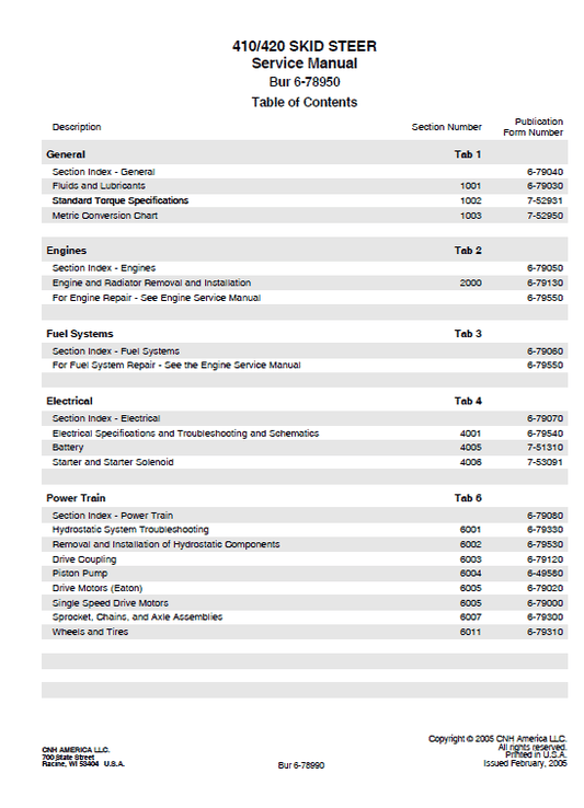 Case 410 and 420 SkidSteer Loader Service Manual Workshop Guide