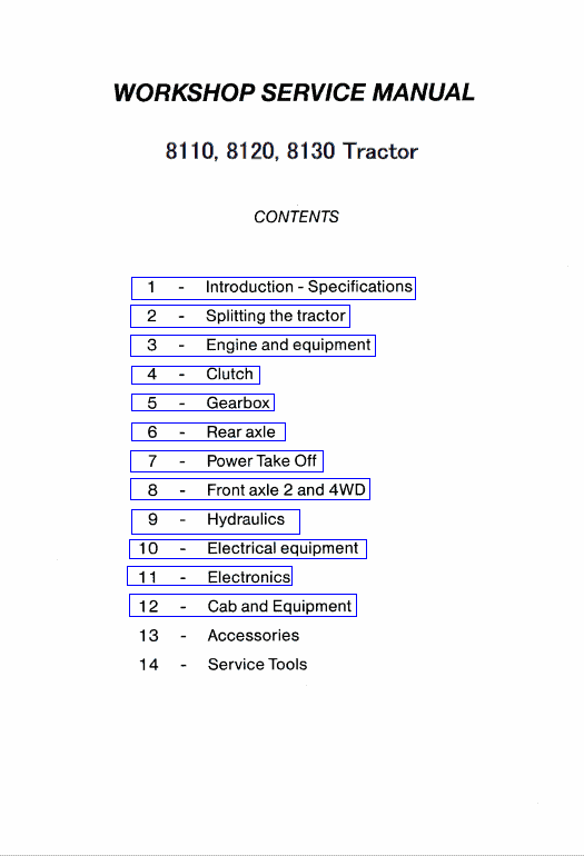 Massey Ferguson 8110, 8120, 8130 Tractor Service Manual Workshop Guide