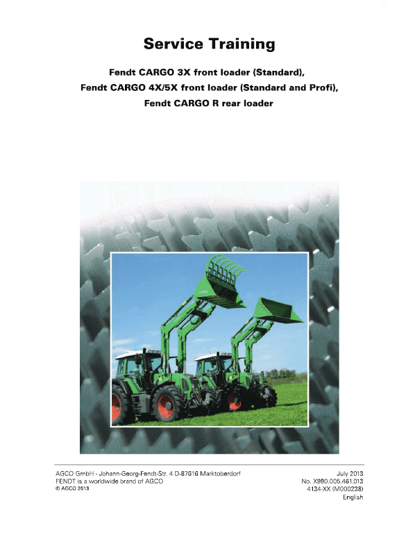 Fendt 3X, 4X, 5X Front Loader Service Manual Workshop Guide