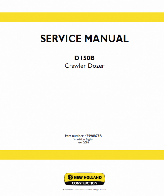 New Holland D150B Crawler Dozer Service Manual Workshop Guide