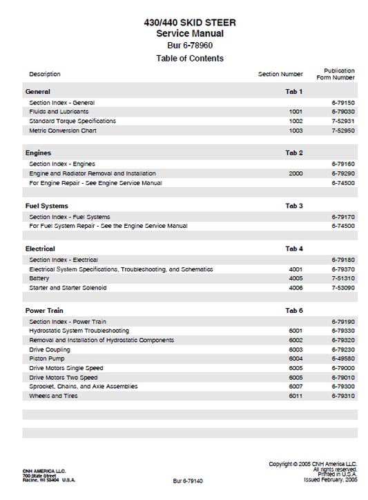 Case 430 and 440 SkidSteer Loader Service Manual Workshop Guide