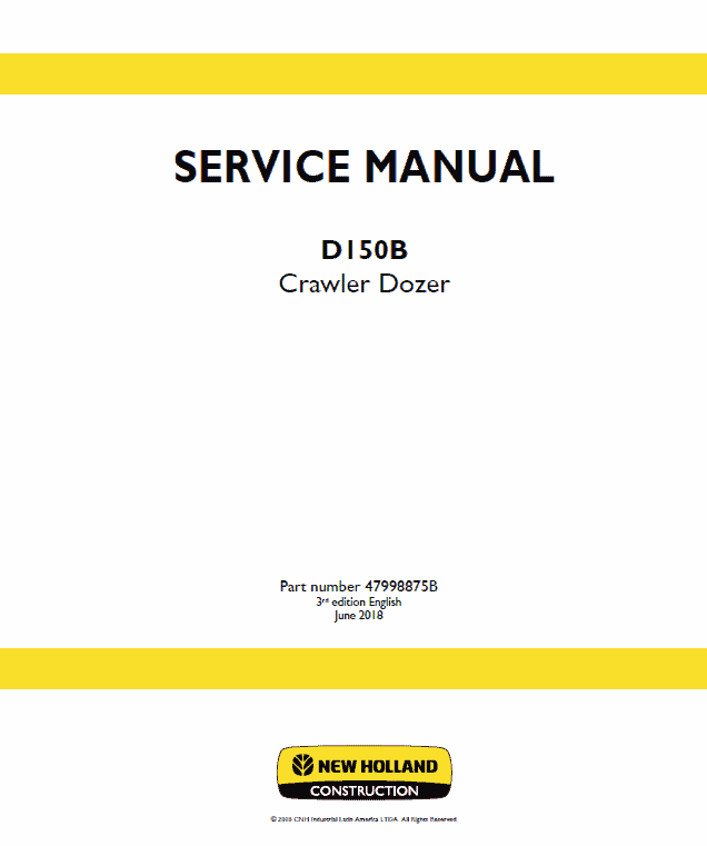 New Holland D150B Crawler Dozer Service Manual Workshop Guide