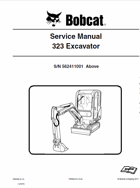 Bobcat 323 Compact Excavator Service Manual Workshop Guide