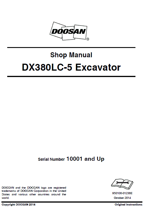 Doosan DX380LC-5 Excavator Service Manual Workshop Guide