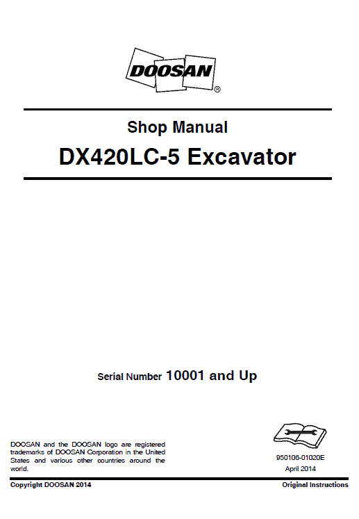 Doosan DX420LC-5 Excavator Service Manual Workshop Guide