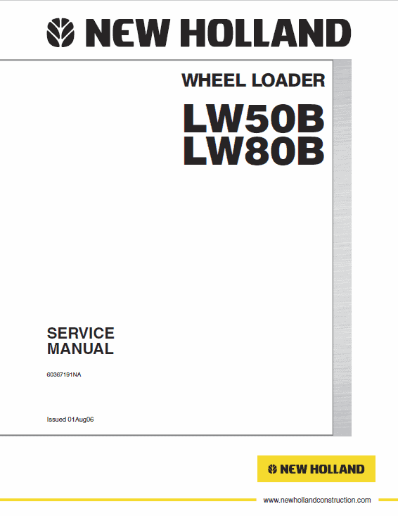 New Holland LW80.B Wheel Loaders Service Manual Workshop Guide