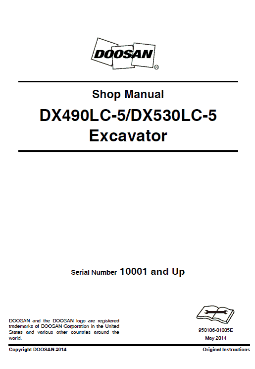 Doosan DX490LC-5 and DX530LC-5 Excavator Service Manual Workshop Guide