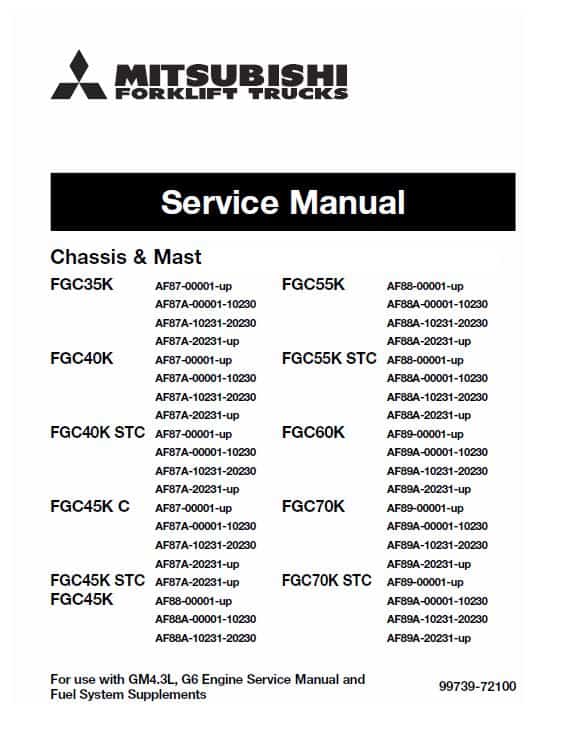 Mitsubishi FGC45K C, FGC45K STC, FGC45K Forklift Service Manual