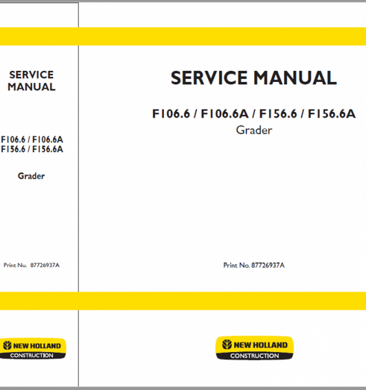 New Holland F106.6 Tier 3 and F156.6 Tier 3 Service Manual Workshop Guide
