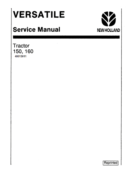 Ford Versatile 150 and 160 Tractor Service Manual Workshop Guide