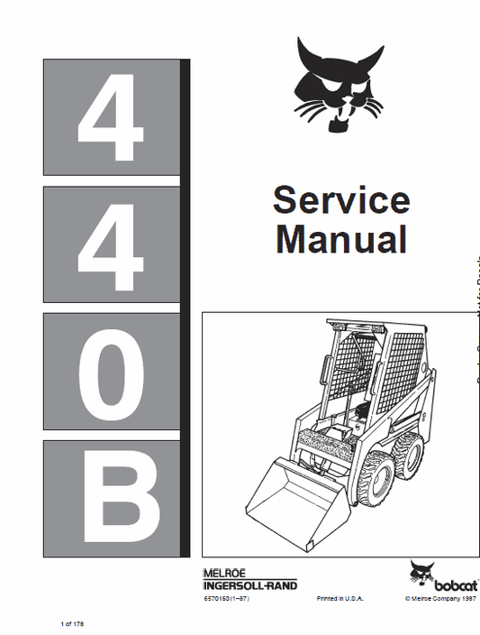 Bobcat 440B Skid-Steer Loader Service Manual Workshop Guide