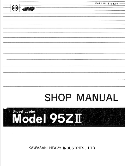 Kawasaki 95ZII Wheel Loader Service Manual