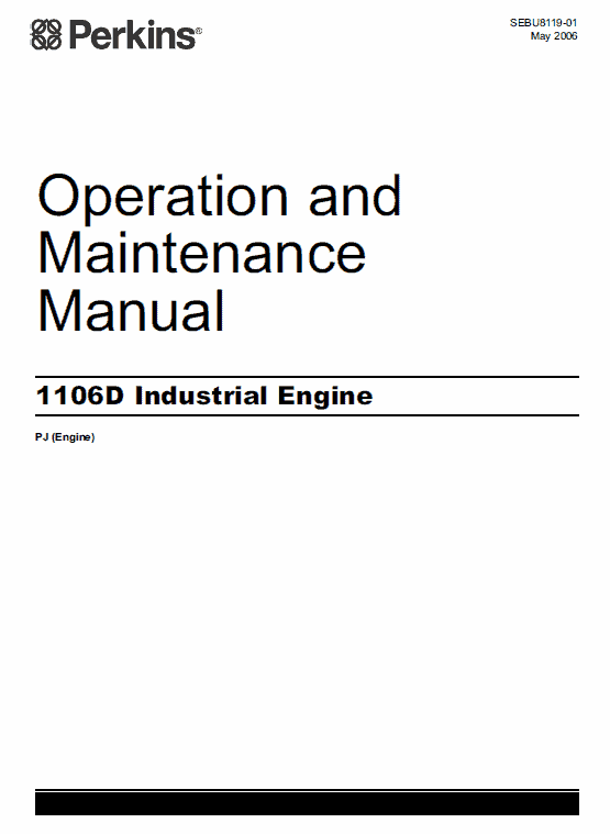 Perkins Engines 1106D Series Workshop Repair Service Manual Workshop Guide