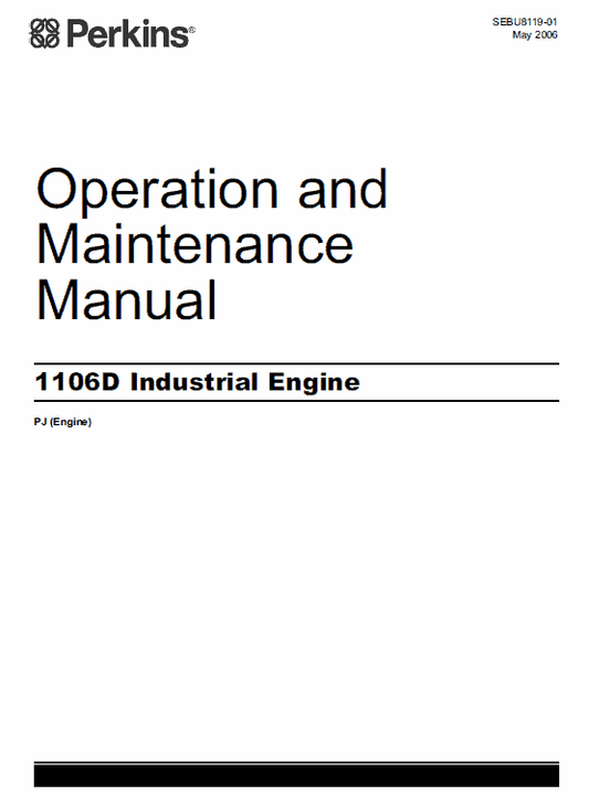 Perkins Engines 1106D Series Workshop Repair Service Manual Workshop Guide