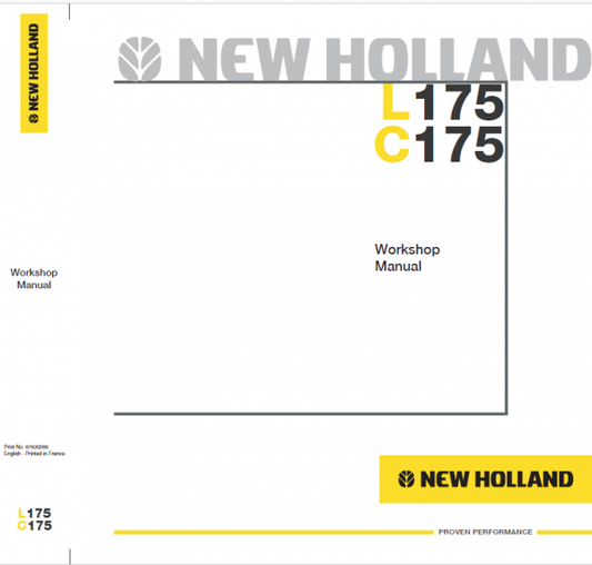 New Holland L175 SkidSteer Service Manual Workshop Guide