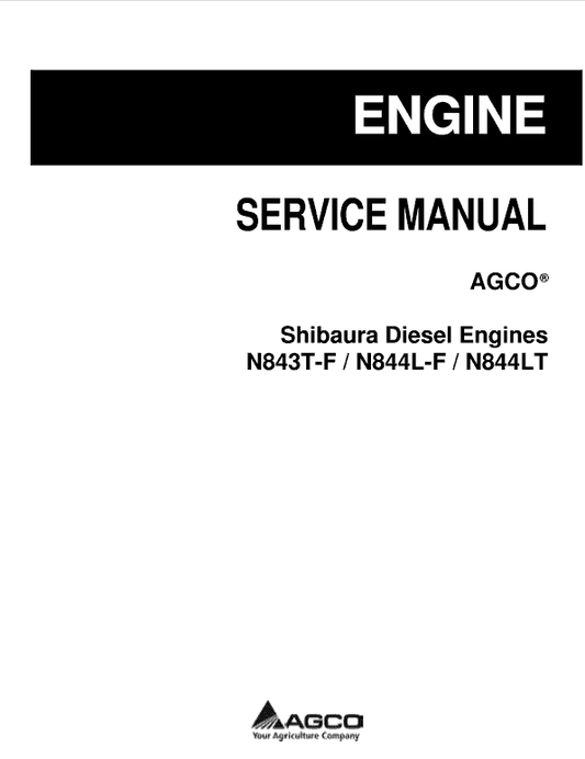 Shibaura Diesel Engines N843T-F, N843L-F, N844LT Manual Workshop Guide