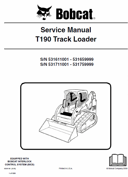 Bobcat T190 Loader Service Manual Workshop Guide