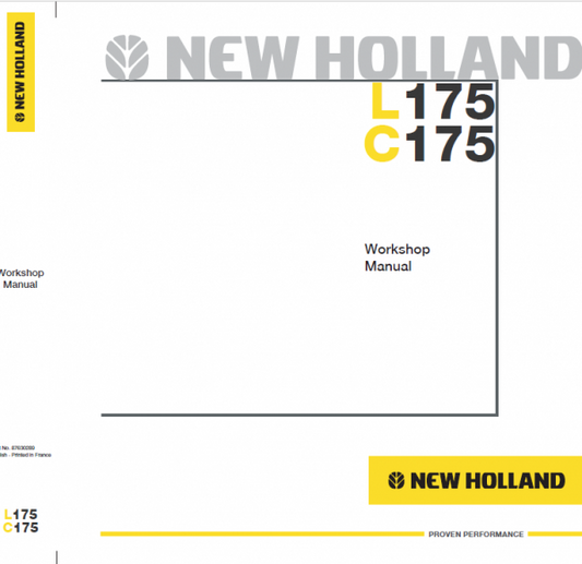 New Holland C175 Track Loader Service Manual Workshop Guide