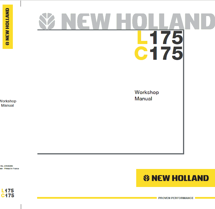 New Holland C175 Track Loader Service Manual Workshop Guide