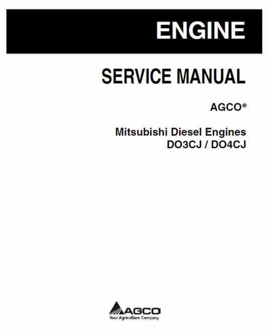 Mitsubishi Diesel Engines DO3CJ and DO4CJ Manual Workshop Guide