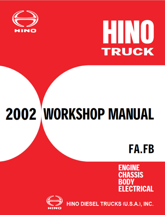 Hino Truck FA4J, FB4J Year 2002 Repair Manual (FA, FB) Workshop Guide