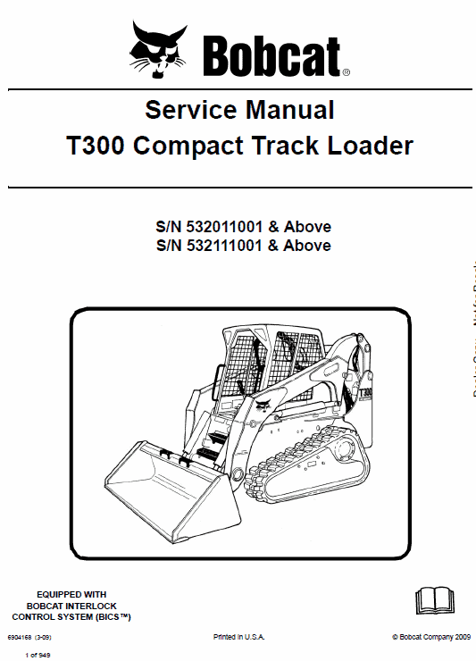 Bobcat T300 Loader Service Manual Workshop Guide