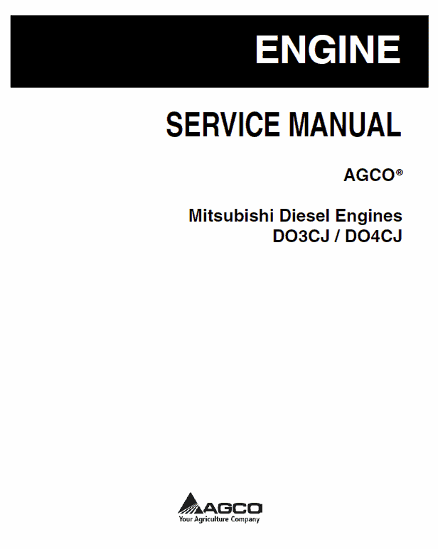 Mitsubishi Diesel Engines DO3CJ and DO4CJ Manual Workshop Guide