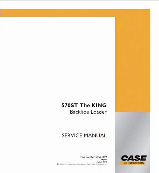 Case 570ST Backhoe Loader Service Manual Workshop Guide