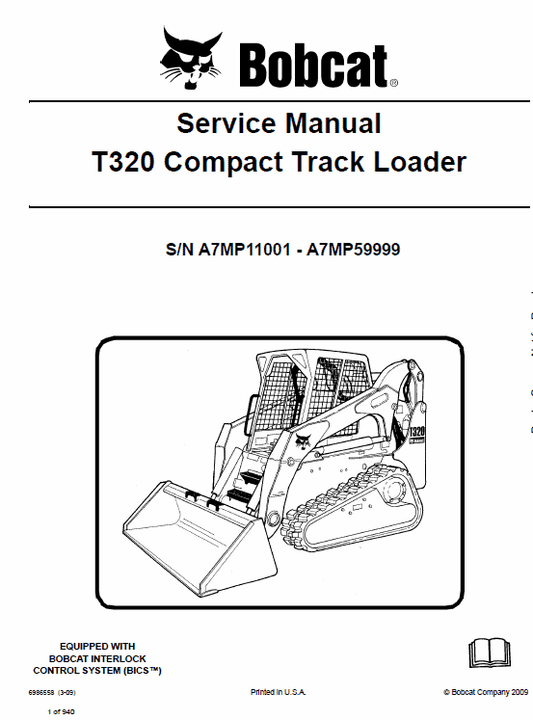 Bobcat T320 Loader Service Manual Workshop Guide