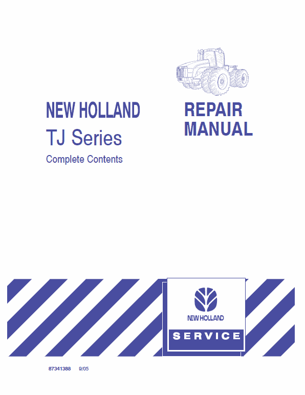 New Holland TJ275, TJ325, TJ375, TJ450 Tractors Service Manual Workshop Guide