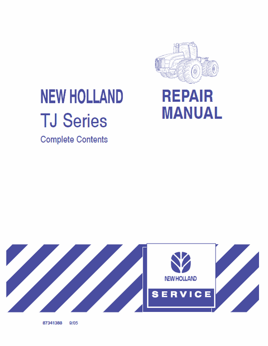 New Holland TJ275, TJ325, TJ375, TJ450 Tractors Service Manual Workshop Guide