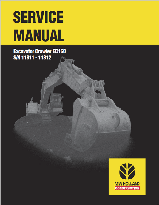New Holland EC160 Crawler Excavator Service Manual Workshop Guide