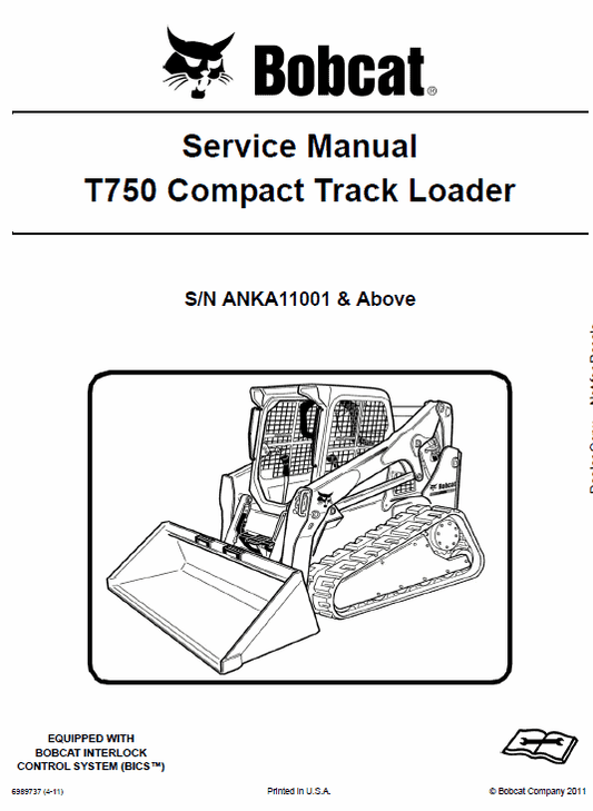 Bobcat T750 Loader Service Manual Workshop Guide
