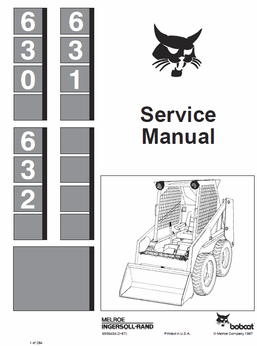 Bobcat 630, 631 and 632 Skid-Steer Loader Service Manual Workshop Guide