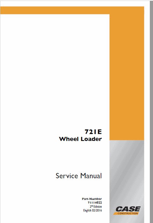 Case 721E Wheel Loader Service Manual Workshop Guide