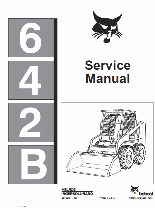 Bobcat 642B Skid-Steer Loader Service Manual Workshop Guide