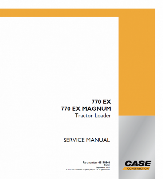 Case 770 EX Magnum Backhoe Loader Service Manual Workshop Guide