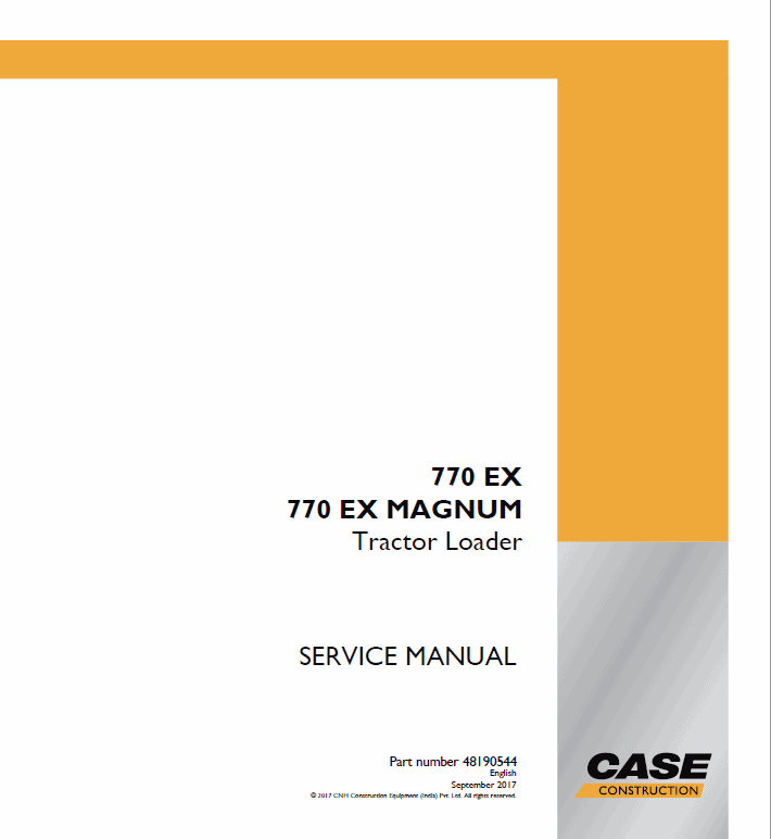 Case 770 EX Magnum Backhoe Loader Service Manual Workshop Guide